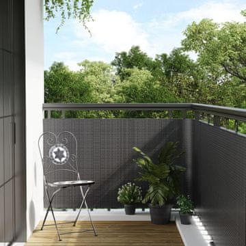 Vidaxl Balkonska pregrada, antracit, 300x90 cm, poliratan