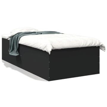 Vidaxl Okvir za krevet Crni 75x190 cm Materijal na bazi drveta