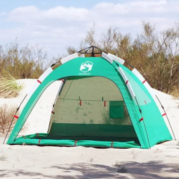 Vidaxl Šator za plažu za 2 osobe, zeleni, vodootporni