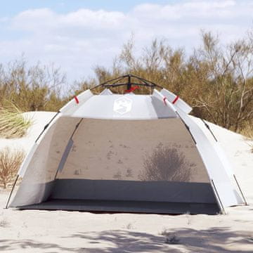 Vidaxl Šator za plažu za 2 osobe, sivi, vodootporni