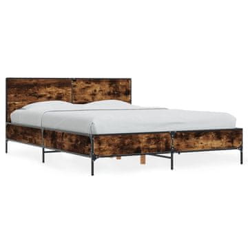 Vidaxl Okvir kreveta od dimljenog hrasta 120x200 cm