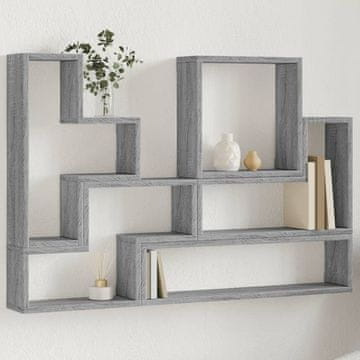 Vidaxl Zidna polica siva, sonoma hrast 96x12x64 cm