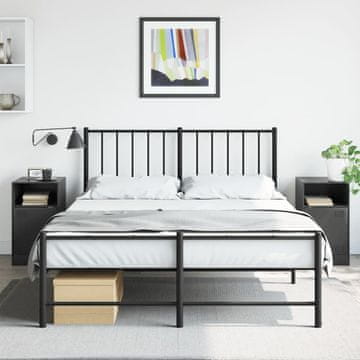 Vidaxl Noćni ormarići, set od 2, crni, 34,5 x 39 x 62 cm, čelik