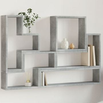 Vidaxl Zidna polica betonsko-siva 96x12x64 cm