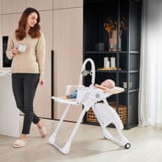 Kinderkraft TUMMIE višenamjenska hranilica i ležaljka 2u1, bež