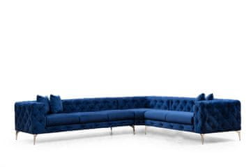 Atelier Del Sofa Kutna garnitura, Mornarsko plava, Como Left - Navy Blue