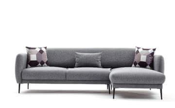 Atelier Del Sofa Kutna garnitura na razvlačenje, Sivo, Venus R - Grey