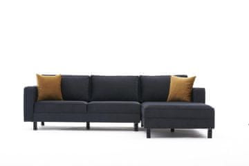 Atelier Del Sofa Kutna garnitura, Antracit, Kale Velvet Right - Anthracite