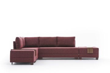 Atelier Del Sofa Kutna garnitura na razvlačenje, Bordo crvena, Fly Corner Sofa Bed Left - Claret Red