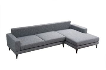 Atelier Del Sofa Kutna garnitura na razvlačenje, Tamno siva, Nordic Corner Right (L3+Chl)