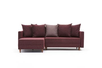 Atelier Del Sofa Kutna garnitura na razvlačenje AYDAM lijeva, tamno crvena, Aydam Left - Claret Red