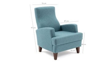 Atelier Del Sofa Fotelja wing KANA tirkizna, Kana Bergere - Turquoise