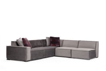 Atelier Del Sofa Kutna garnitura LOGO, siva, Lego Corner 4 (L1-O1-C-O1-O1)