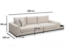 Atelier Del Sofa Četverosjed, LINE s integriranim stolićem, bež, Line With Side Table - Beige