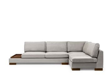 Atelier Del Sofa Kutna garnitura TULIP, desna, svjetlo sivo, Tulip Corner Right With Pouf - Light Grey