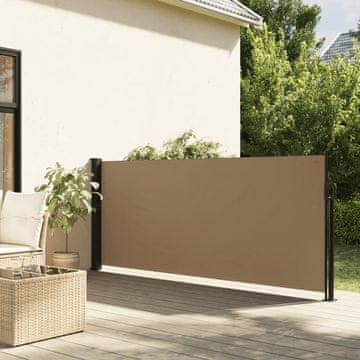 Vidaxl Uvlačna bočna tenda, smeđa, 120 x 500 cm
