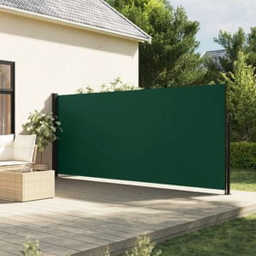 Vidaxl Uvlačna bočna tenda tamnozelena 160x600 cm
