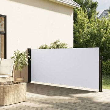 Vidaxl Uvlačna bočna tenda bijela 140x600 cm