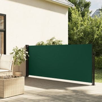 Vidaxl Uvlačna bočna tenda tamnozelena 120x500 cm