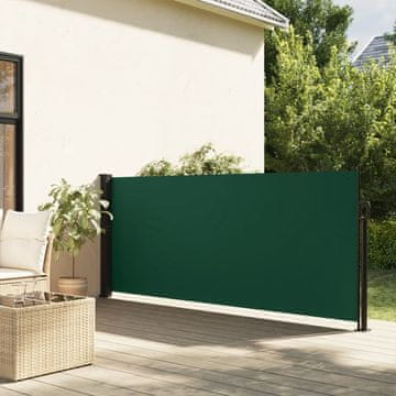 Vidaxl Uvlačna bočna tenda tamnozelena 140x300 cm