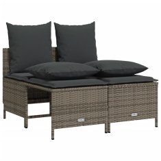 Vidaxl Vrtni set za sjedenje s jastucima, 4 dijela, siv, PE ratan