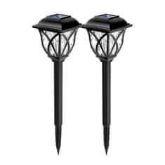 Netscroll Set 2x solarne vrtne lampe, automatsko punjenje i paljenje, bijelo svjetlo, otporne na vremenske uvjete, 6–8 h rada, idealno za staze, dvorišta i vrtove, PathwayLights