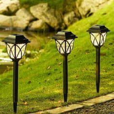 Netscroll Set 2x solarne vrtne lampe, automatsko punjenje i paljenje, bijelo svjetlo, otporne na vremenske uvjete, 6–8 h rada, idealno za staze, dvorišta i vrtove, PathwayLights
