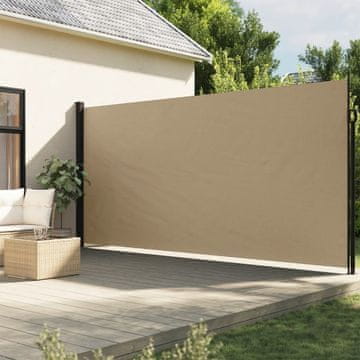 Vidaxl Uvlačna bočna tenda bež boje 200x500 cm