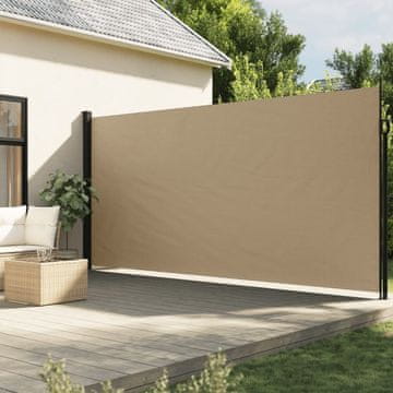 Vidaxl Uvlačna bočna tenda bež boje 200 x 600 cm