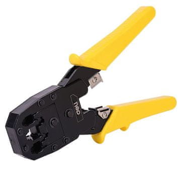 Deli Tools EDL2468 kliješta za krimpanje RJ45 / RJ14 / RJ12 / RJ9, žuta