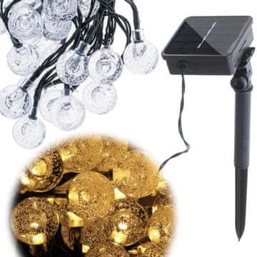 MG Ball Garland solarni lanac 50 LED 7m, crno