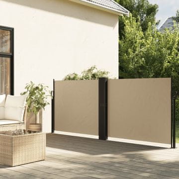 Vidaxl Uvlačna bočna tenda bež boje 140x1000 cm