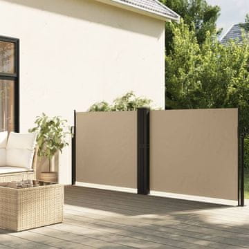 Vidaxl Uvlačna bočna tenda bež boje 140x1200 cm
