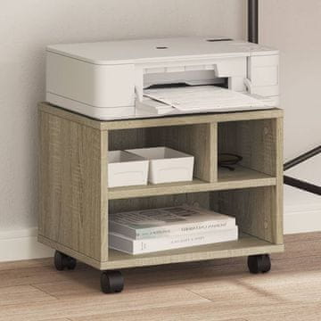 Vidaxl Stalak za pisač s kotačima Sonoma hrast 41x32x34,5 cm