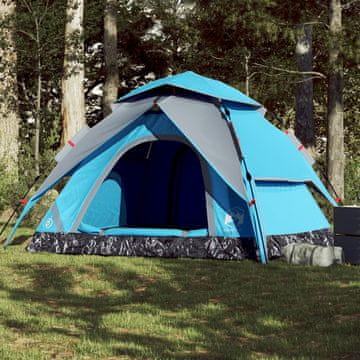 Vidaxl Šator za kampiranje za 5 osoba, plavi, brzo postavljanje