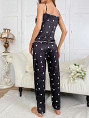 VIVVA® Elegantna ženska pidžama, kratka, udobna, ženska pidžama | LUNAR , crna, L, duga