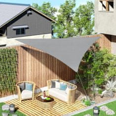 HOME & MARKER® Trokutasto sjenilo za terasu, jedro za zaštitu od sunca, siva boja (3x3x3 m) | SHADI 