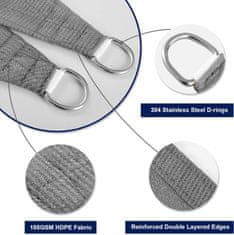 HOME & MARKER® Trokutasto sjenilo za terasu, jedro za zaštitu od sunca, siva boja (3x3x3 m) | SHADI 