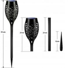 Gardlov vrtne solarne LED lampe, efekt baklje, 4 komada