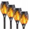 vrtne solarne LED lampe, efekt baklje, 4 komada