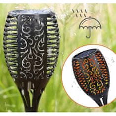 Gardlov vrtne solarne LED lampe, efekt baklje, 4 komada