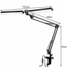 Malatec Alu. 230V 168 LED fleksibilna dvostruka stolna svjetiljka crna