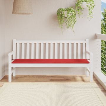 Vidaxl Jastuk za vrtnu klupu, crveni, 180x50x3 cm, tkanina