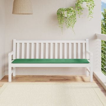 Vidaxl Jastuk za vrtnu klupu, zeleni 180x50x3 cm, Oxford tkanina