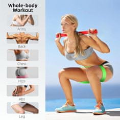Netscroll Set od 5 elastičnih traka za vježbanje, različite razine otpora, mekana i izdržljiva guma, fitness trake set, trake za pilates i jogu, torbica, SportStar 