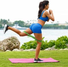 Netscroll Set od 5 elastičnih traka za vježbanje, različite razine otpora, mekana i izdržljiva guma, fitness trake set, trake za pilates i jogu, torbica, SportStar 