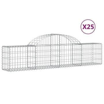 Vidaxl Lučne gabionske košare 25 kom 200x30x40/60 cm pocinčano željezo