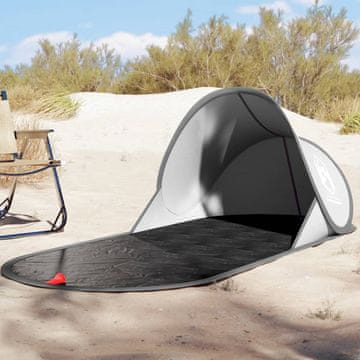 Vidaxl Sklopivi šator za plažu, sivi, vodootporni