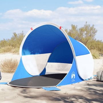 Vidaxl Sklopivi šator za plažu za 2 osobe, azurni, vodootporni