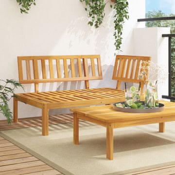 Vidaxl Kutna vrtna sofa s letvicama, masivno drvo akacije
